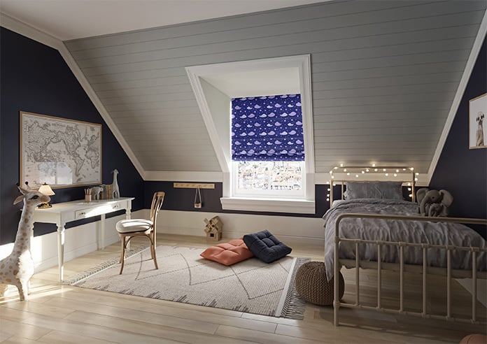 Starry Night, Purple Dream - Motorised Roman Blind - Image 6